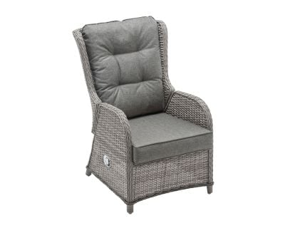 Fiji Reclining Rattan Garden Dining Chair in Grey