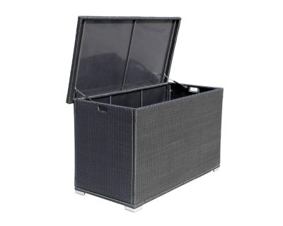 Outdoor Rattan Garden Storage Box in Black