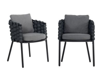 Pair of Selene Rope Weave Dining Chairs