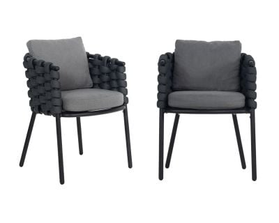 Pair of Selene Rope Weave Dining Chairs