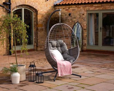 Naples Hanging Egg Chair in Grey