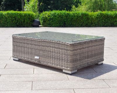 Lisbon Rattan Garden Coffee Table in Grey