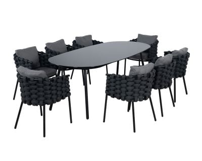 Selene Rope Weave 8 Seater Outdoor Dining Set