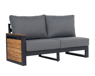 Sequoyah Aluminium and Teak Right-hand Sofa Section