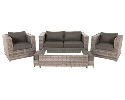 Ascot 2 Seater Rattan Garden Sofa Set in Grey