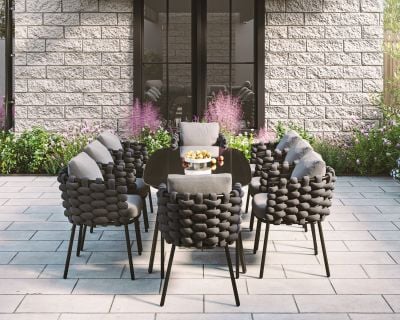 Selene Rope Weave 8 Seater Outdoor Dining Set