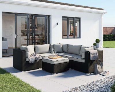 6 Piece Florida Rattan Corner Sofa Set With Table