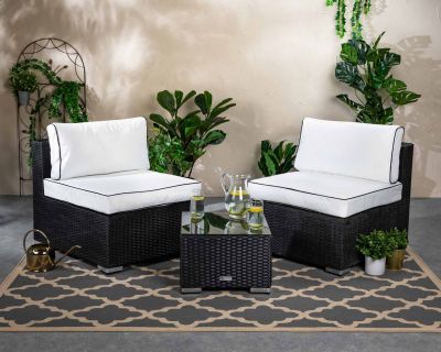 Florida Bistro Set - Black and Vanilla