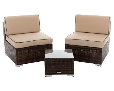 Coffee Cream Rattan Set
