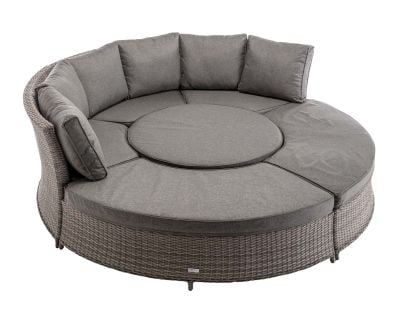 Amalfi Rattan Garden Day Bed With Ice Bucket Table in Grey