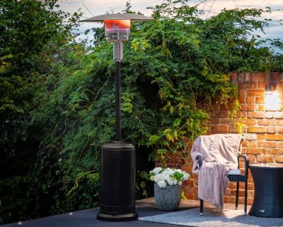 Nevada Patio Heater in Black with Silver Dome