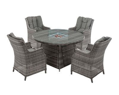 Riviera Range Rattan Direct, Riviera 2 Rattan Garden Chairs And Small Round Dining Table In Grey