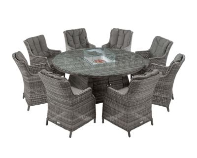 Riviera Range Rattan Direct, Riviera 2 Rattan Garden Chairs And Small Round Dining Table In Grey