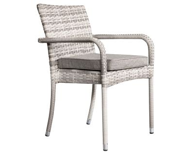 Roma Stackable Rattan Garden Chair in Grey