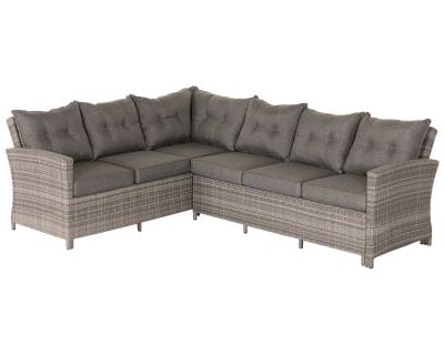 Sorrento Rattan Corner Sofa in Double Flat Grey 