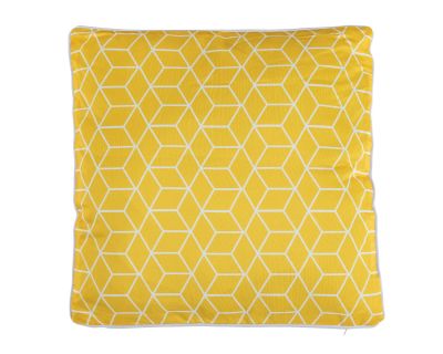 Premium Scatter Cushion in Geometric Yellow