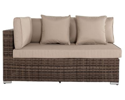 Monaco Rectangular Right As You Sit Rattan Garden Sofa in Truffle & Champagne - Premium Weave