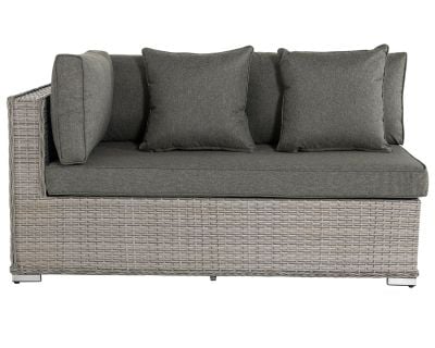 Monaco Rattan Garden Day Bed Sofa Right As You Sit in Grey