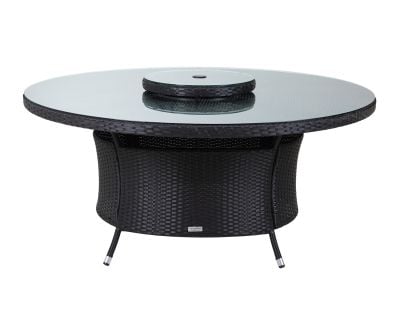 Large Round Dining Table Black And Vanilla