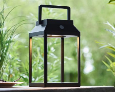 Endon Linterna Solar LED Outdoor Table Lamp in Black