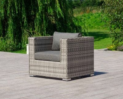 Ascot Rattan Garden Armchair in Grey