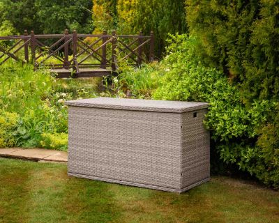 Outdoor Rattan Garden Storage Box in Grey 