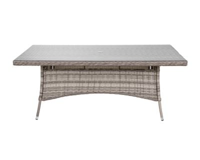 Large Rectangular Rattan Garden Dining Table in Grey