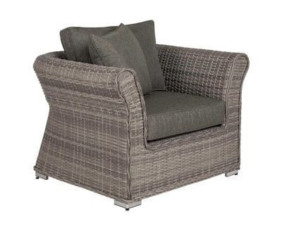 Lisbon Rattan Garden Armchair in Grey