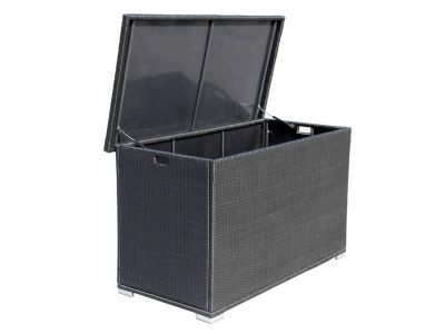 Outdoor Rattan Garden Storage Box in Black