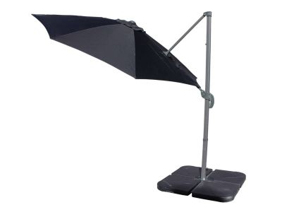 Rotating Cantilever Parasol and Plastic Base in Black
