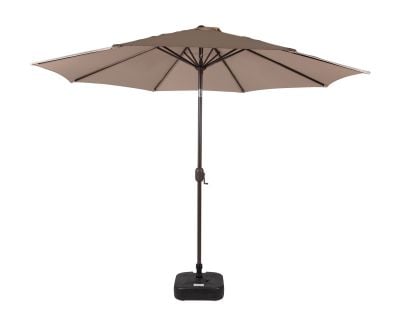 Market Parasol And Plastic Base in Chocolate and Cream