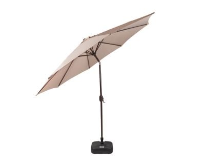 Market Parasol And Plastic Base in Chocolate and Cream