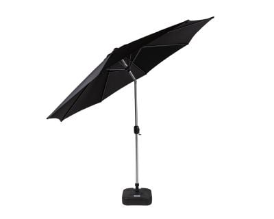Market Parasol And Plastic Base in Black
