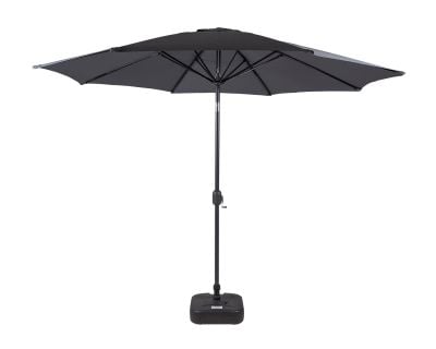 Market Parasol And Plastic Base in Grey