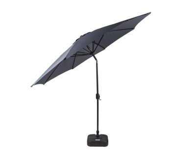Market Parasol in Grey - With Plastic Base