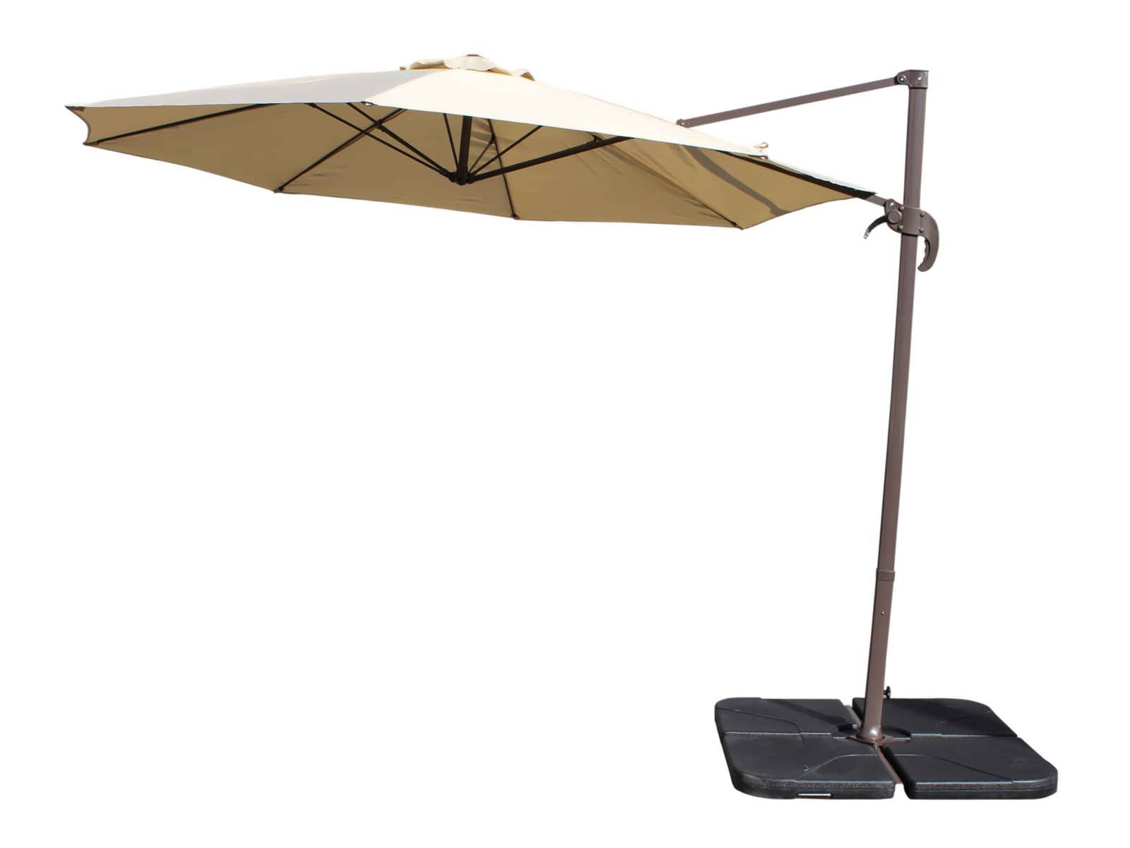Product photograph of Rotating Cantilever Parasol Plastic Base In Brown - Rattan Direct from Rattan Direct