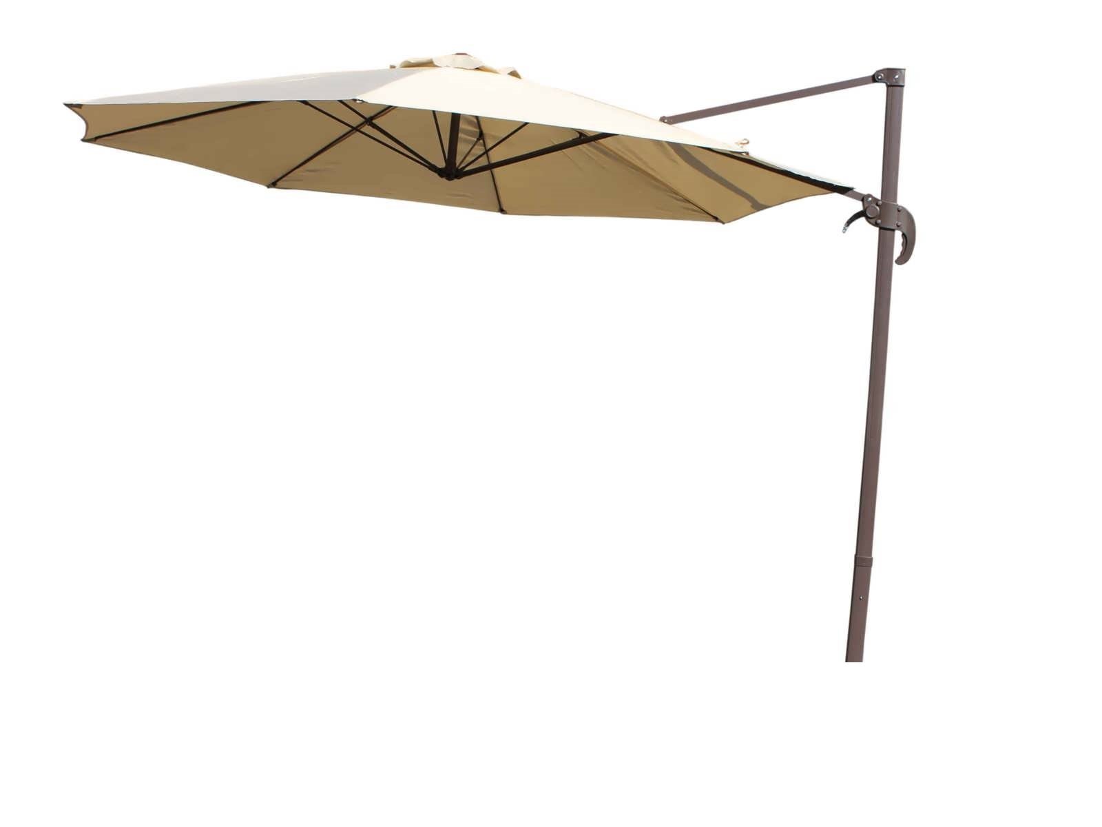 Product photograph of Rotating Cantilever Parasol In Brown - No Base - Rattan Direct from Rattan Direct