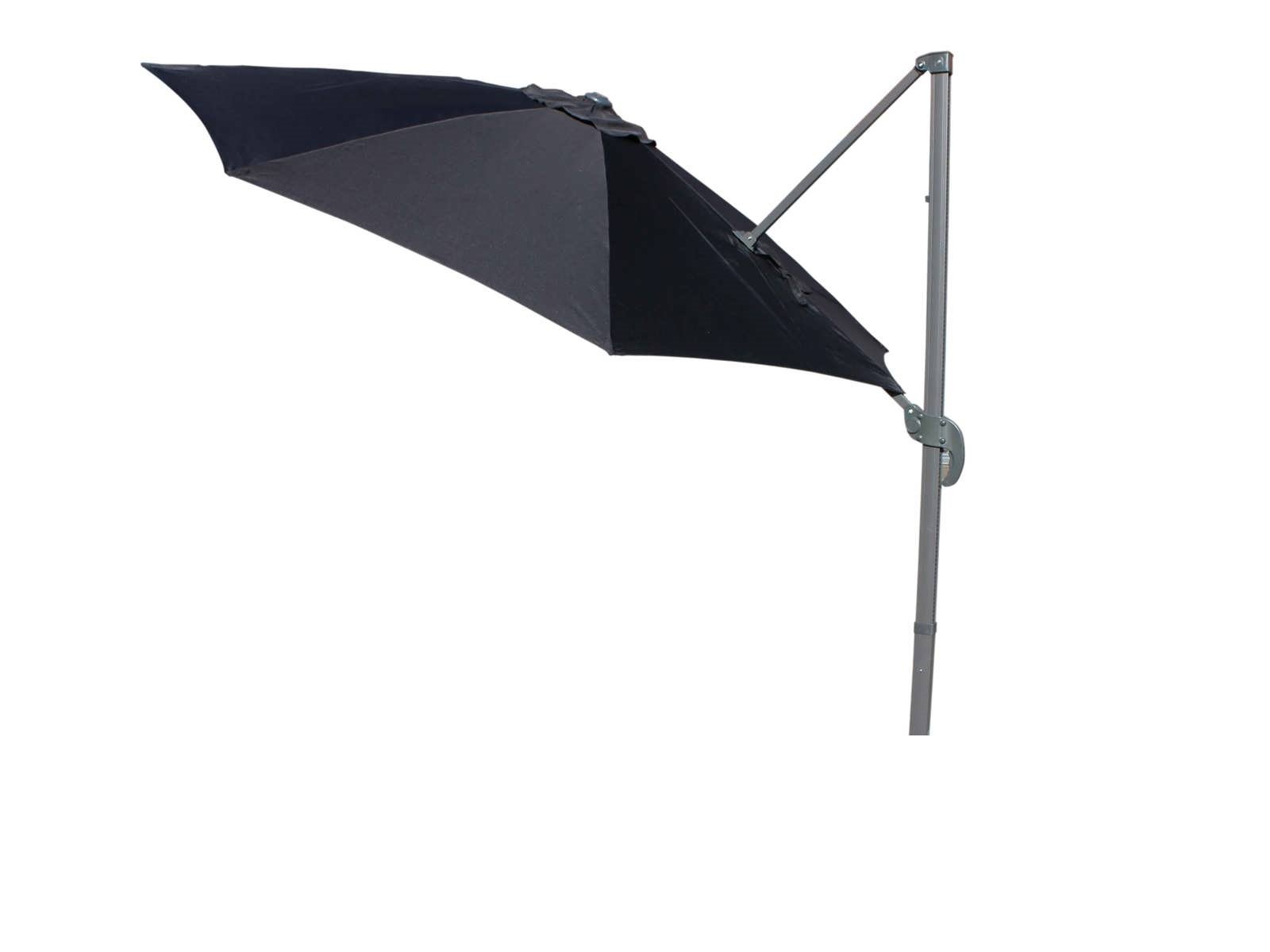 Product photograph of Rotating Cantilever Parasol In Black - No Base - Rattan Direct from Rattan Direct
