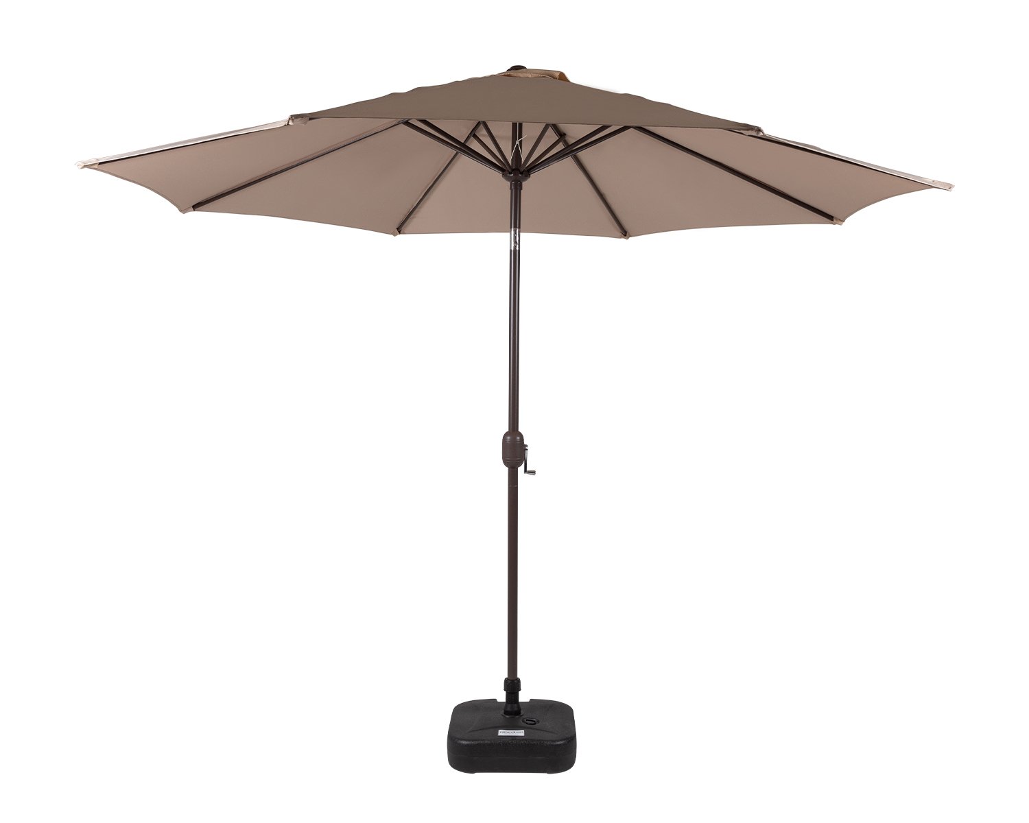 Product photograph of Market Parasol And Plastic Base In Brown - Rattan Direct from Rattan Direct