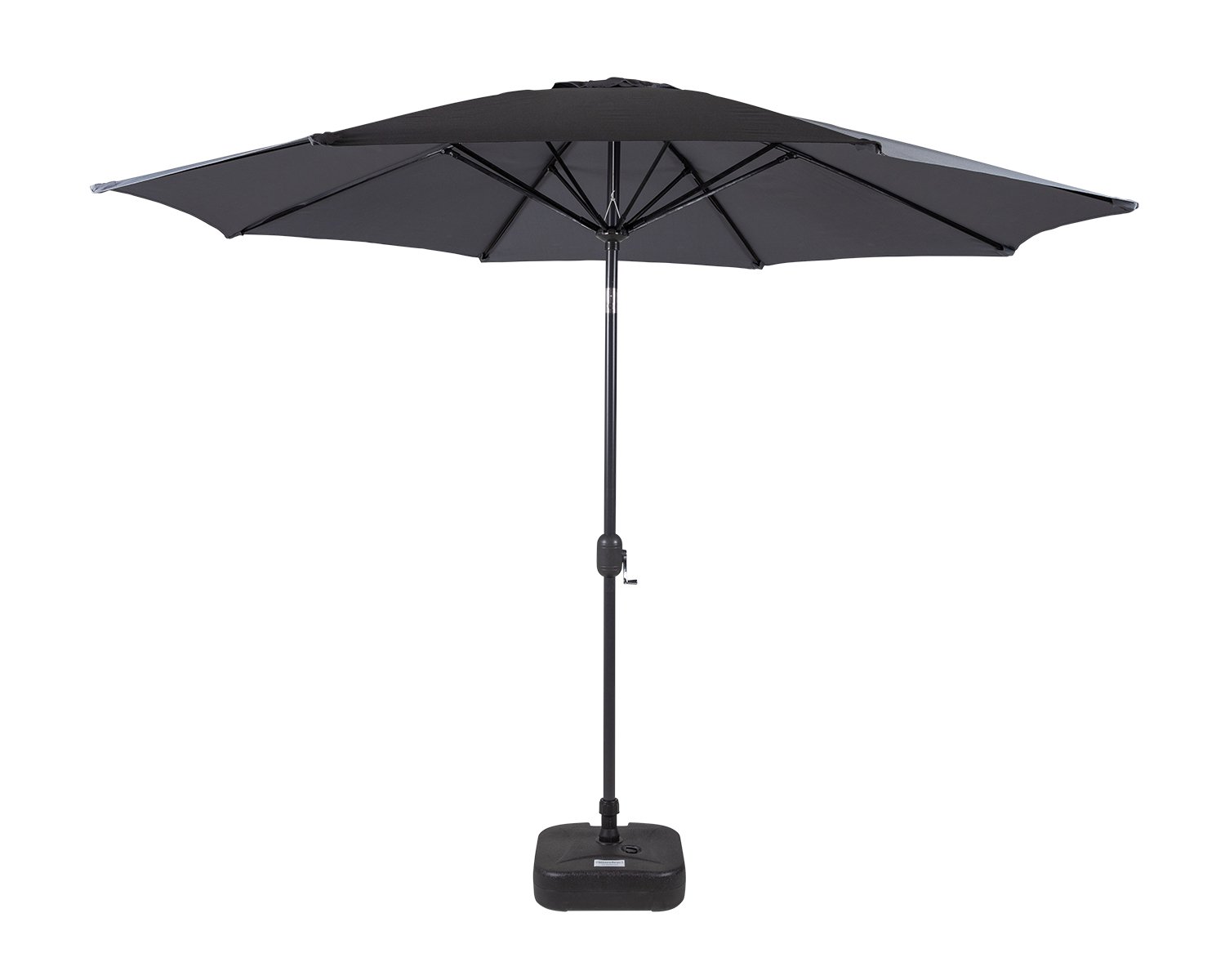 Product photograph of Market Parasol In Grey - With Plastic Base - Rattan Direct from Rattan Direct
