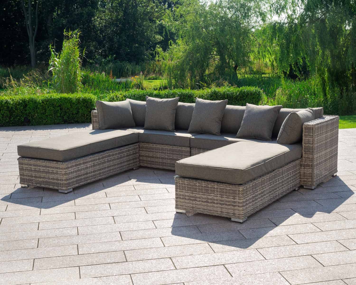 Product photograph of Cushion Set For Monaco Ottoman In Grey - Monaco - Rattan Direct from Rattan Direct