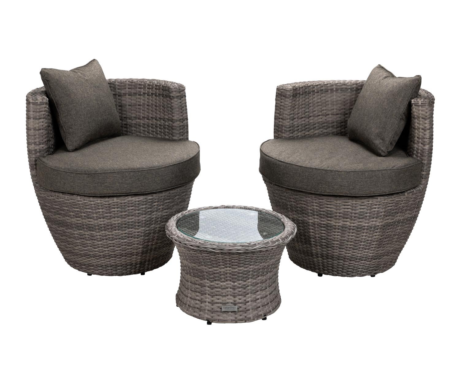 Product photograph of Rattan Garden Vase Set In Grey - Orlando - Rattan Direct from Rattan Direct