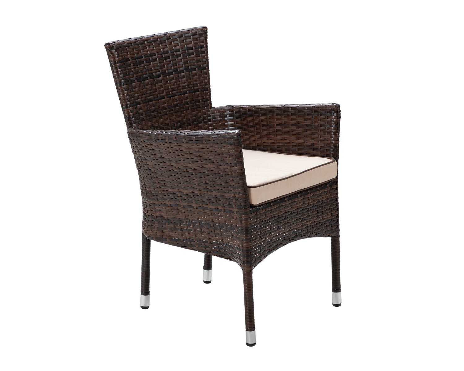 Product photograph of Stackable Rattan Garden Chair In Brown - Cambridge - Rattan Direct from Rattan Direct