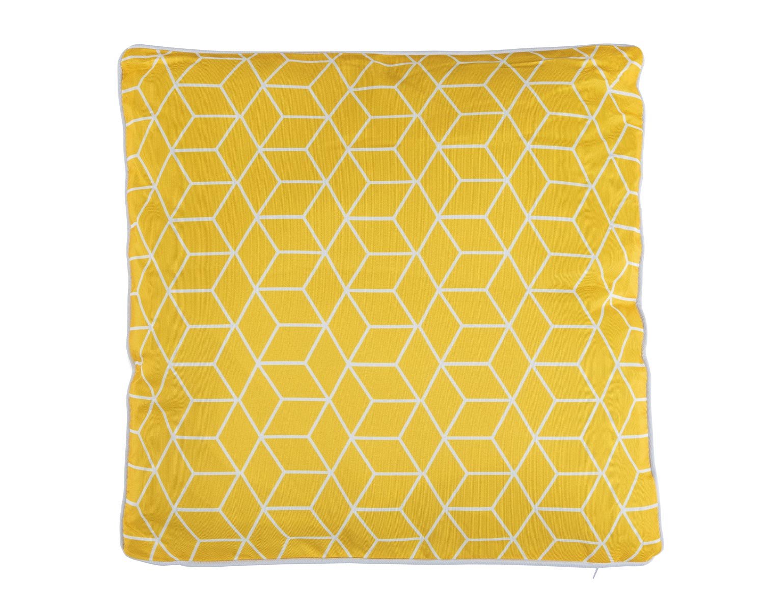 Premium Scatter Cushion In Geometric Yellow Rattan Direct