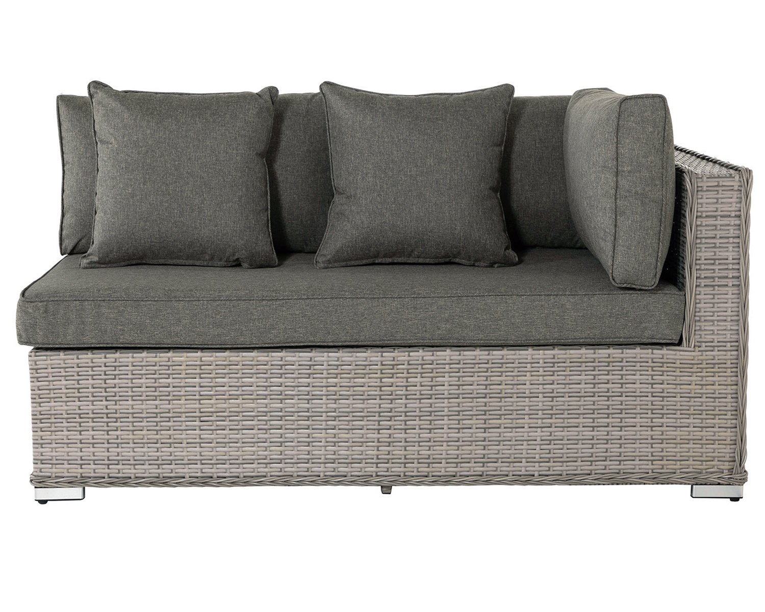 Product photograph of Rattan Garden Day Bed Sofa Left As You Sit In Grey - Monaco - Rattan Direct from Rattan Direct