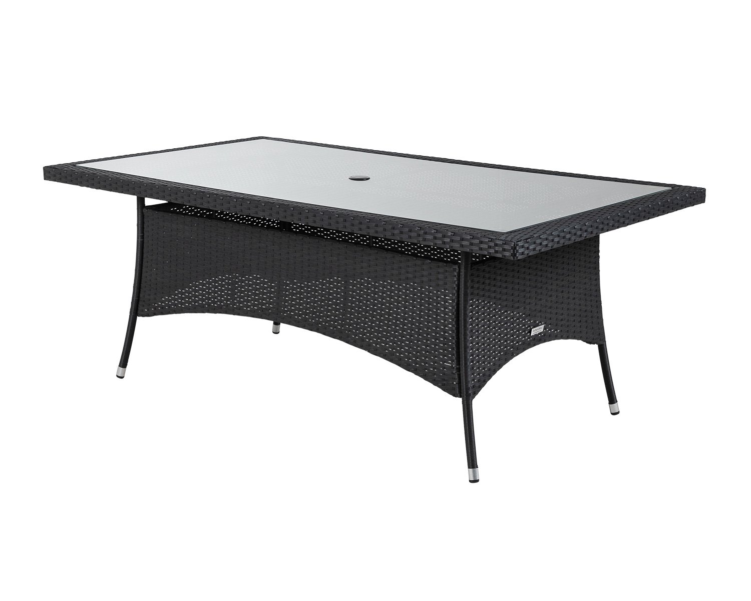 Product photograph of Large Rectangular Rattan Garden Dining Table In Black - Rattan Direct from Rattan Direct