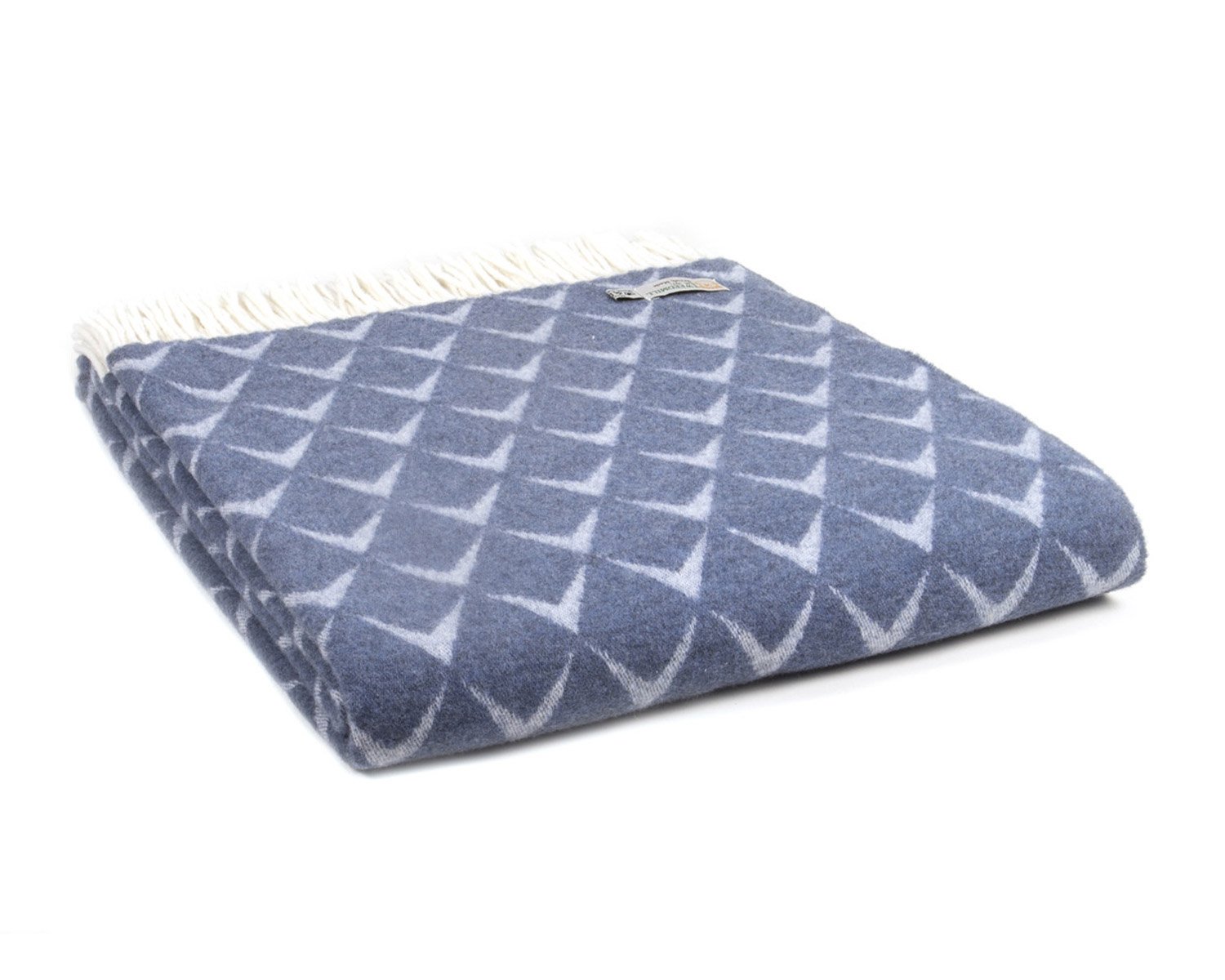 Product photograph of Tweedmill Merino Wool Outdoor Throw In Penrhos Blue from Rattan Direct