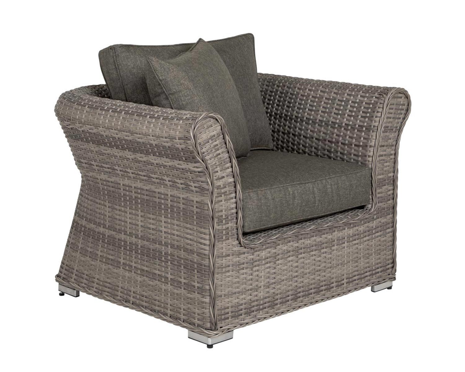 Lisbon Rattan Garden Armchair In Grey Rattan Direct