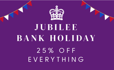 Jubilee Bank Holiday Sale Now on 25% off EVERYTHING!