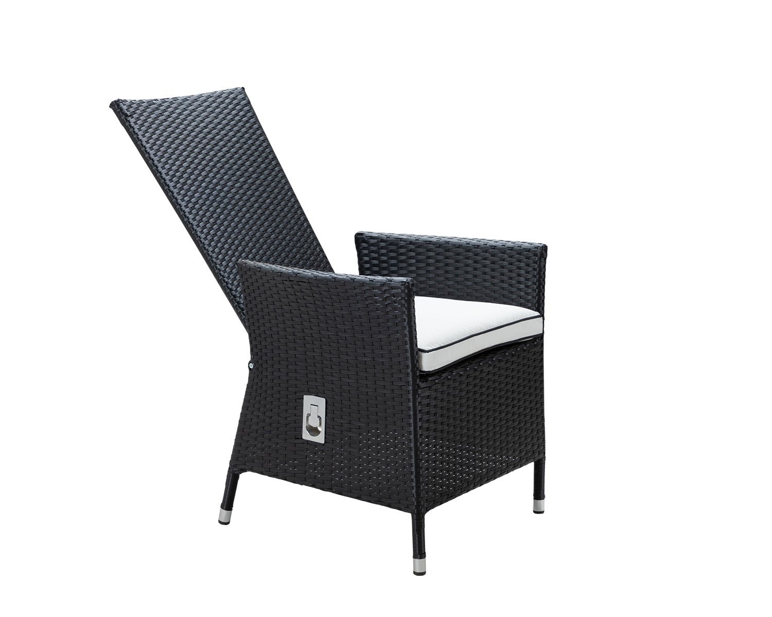 Black rattan recliner chair deals